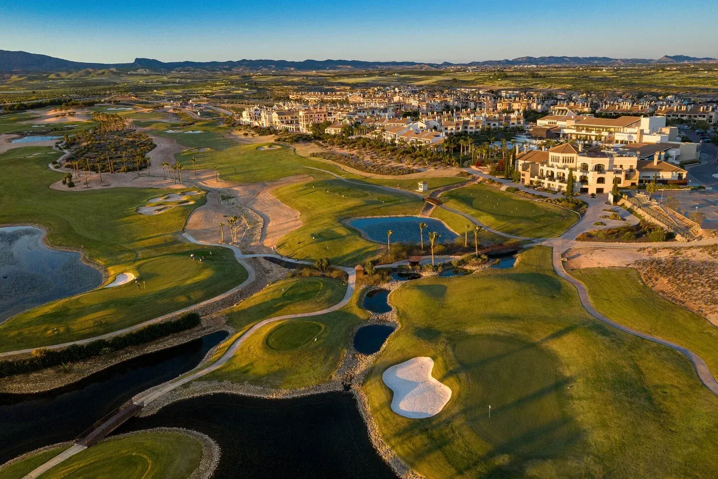 Aerial drone view of Hacienda del Álamo golf resort
